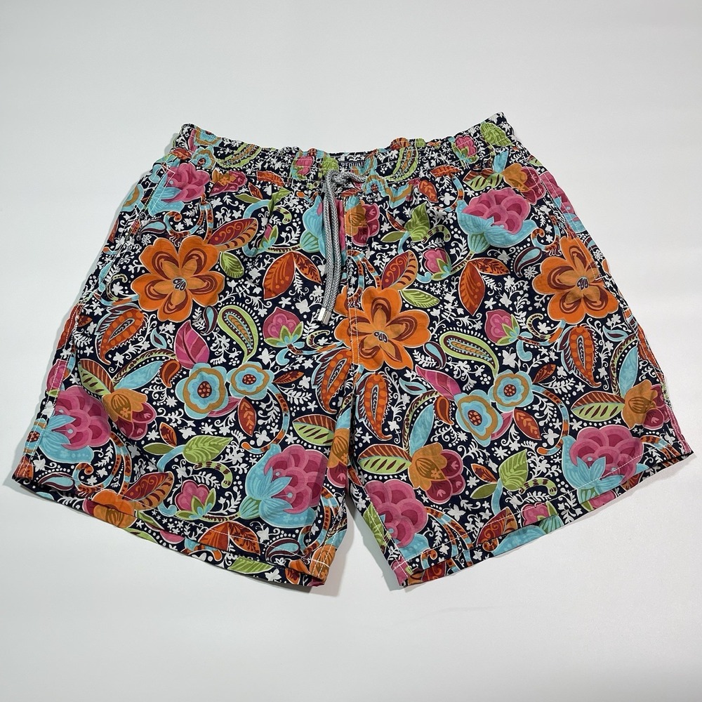 Vilebrequin Floral Drawstring Mesh Lined Beach Trunks Mens Size 2XL